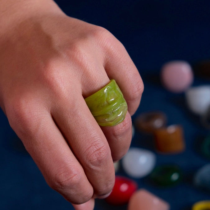 Bague Résine Asymétrique
