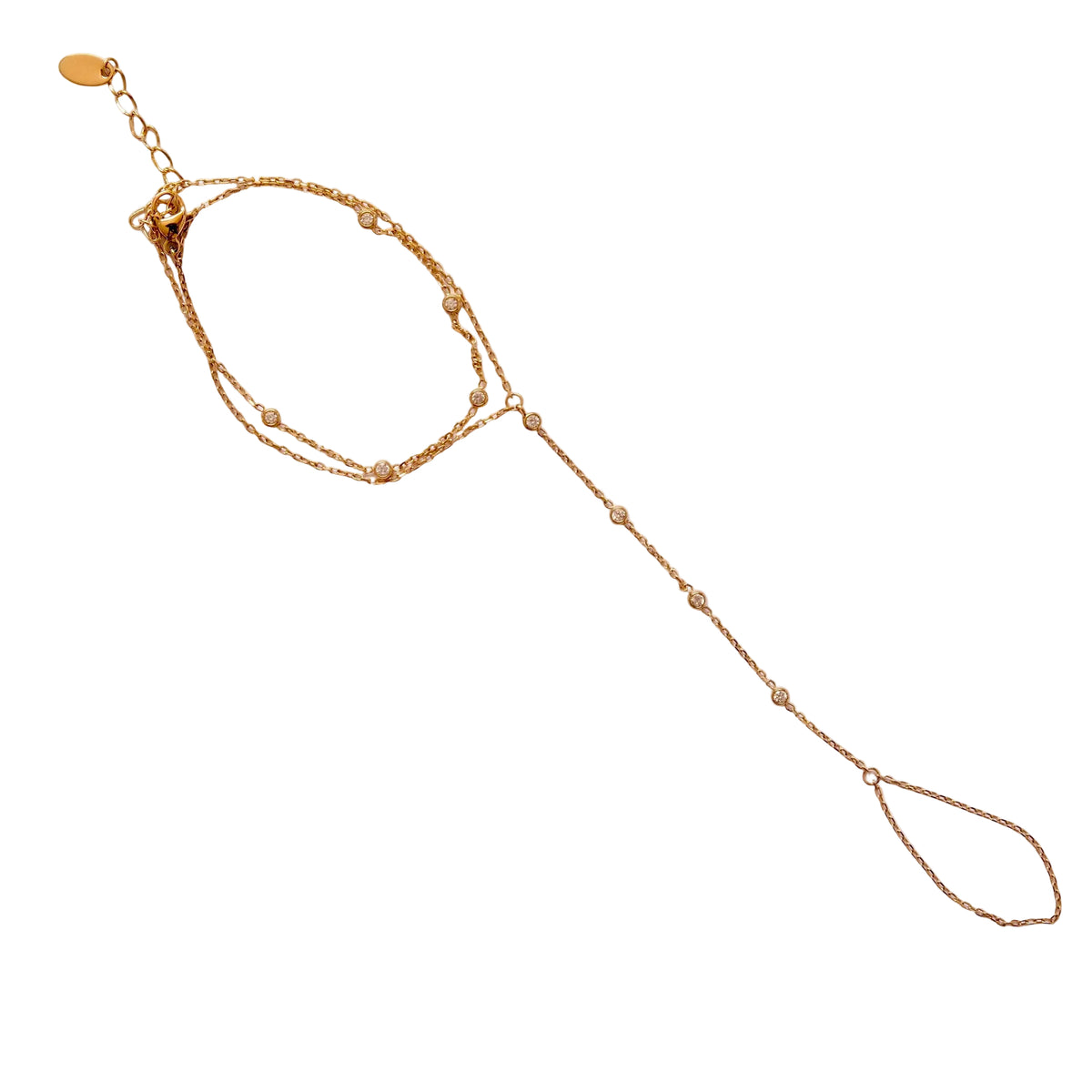 Hand Chain Double Fil de Perles