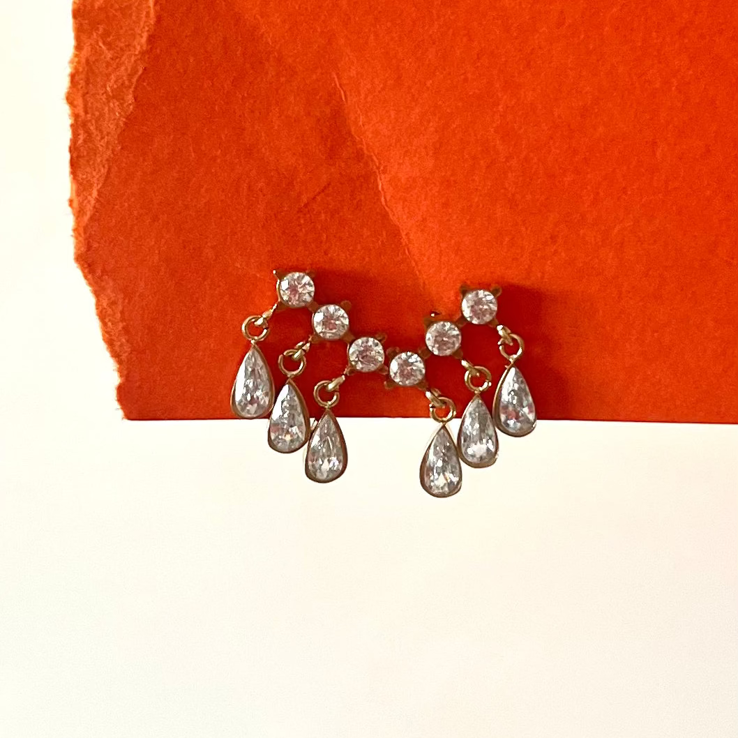 Boucles d'Oreilles Pierres Poire