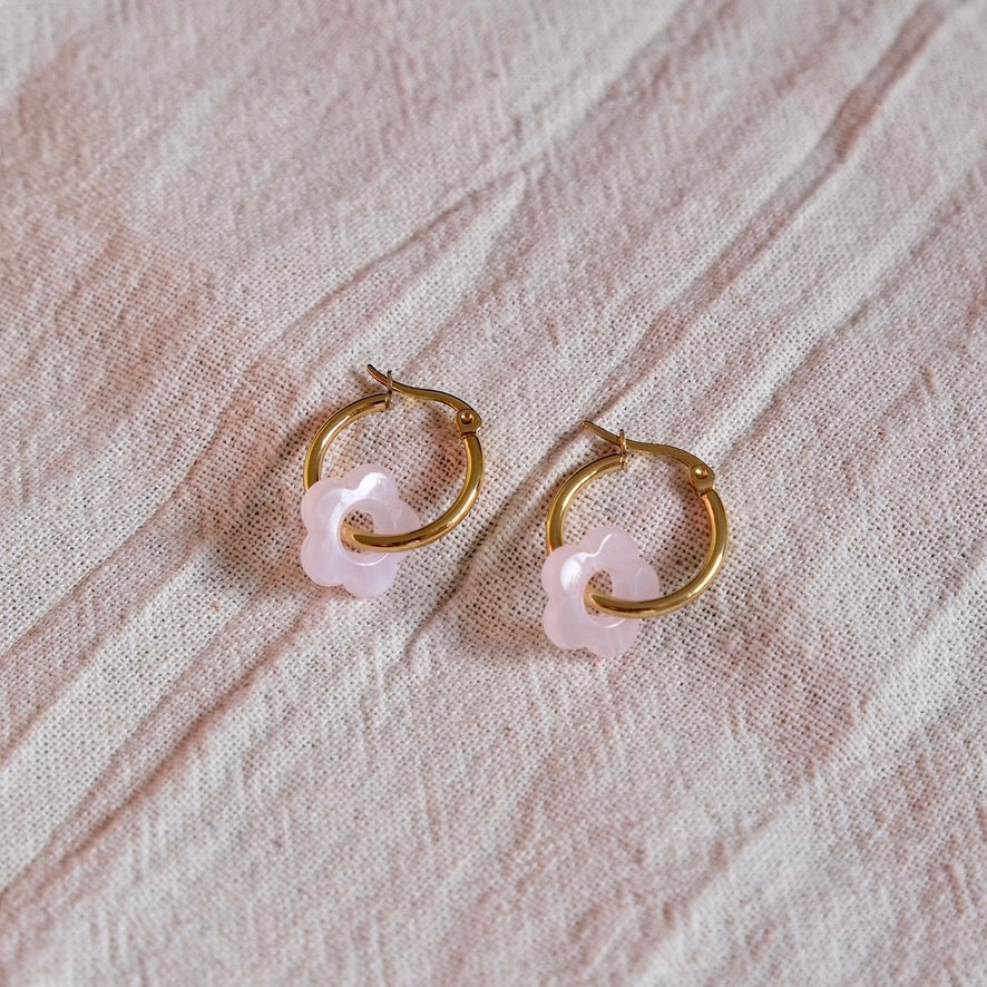 Boucles d'oreille Noeud Rosé