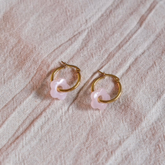Boucles d'oreille Noeud Rosé