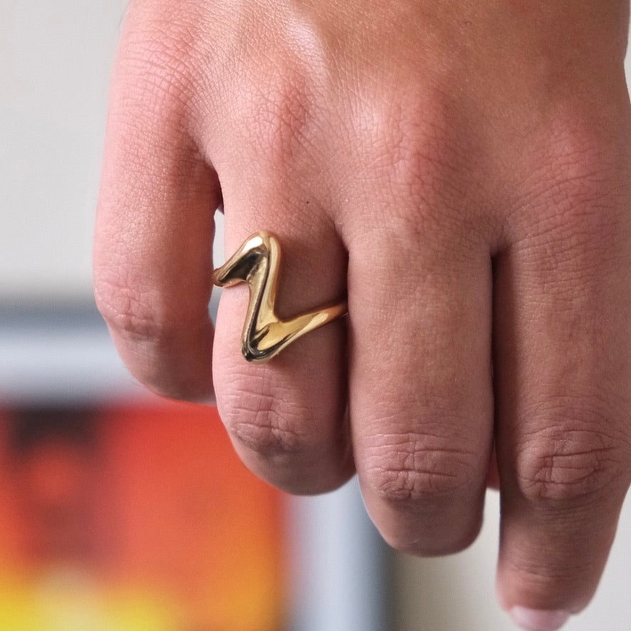 Bague Zigzag Doré