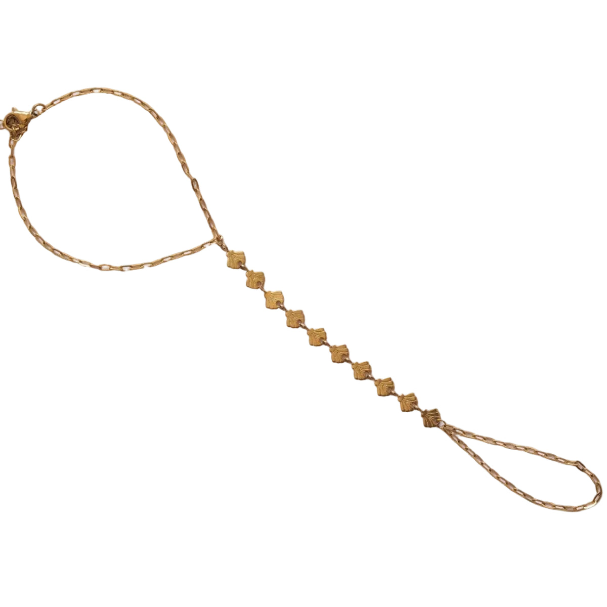 Hand Chain Écailles Dorées