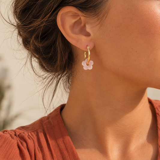 Boucles d'oreille Noeud Rosé
