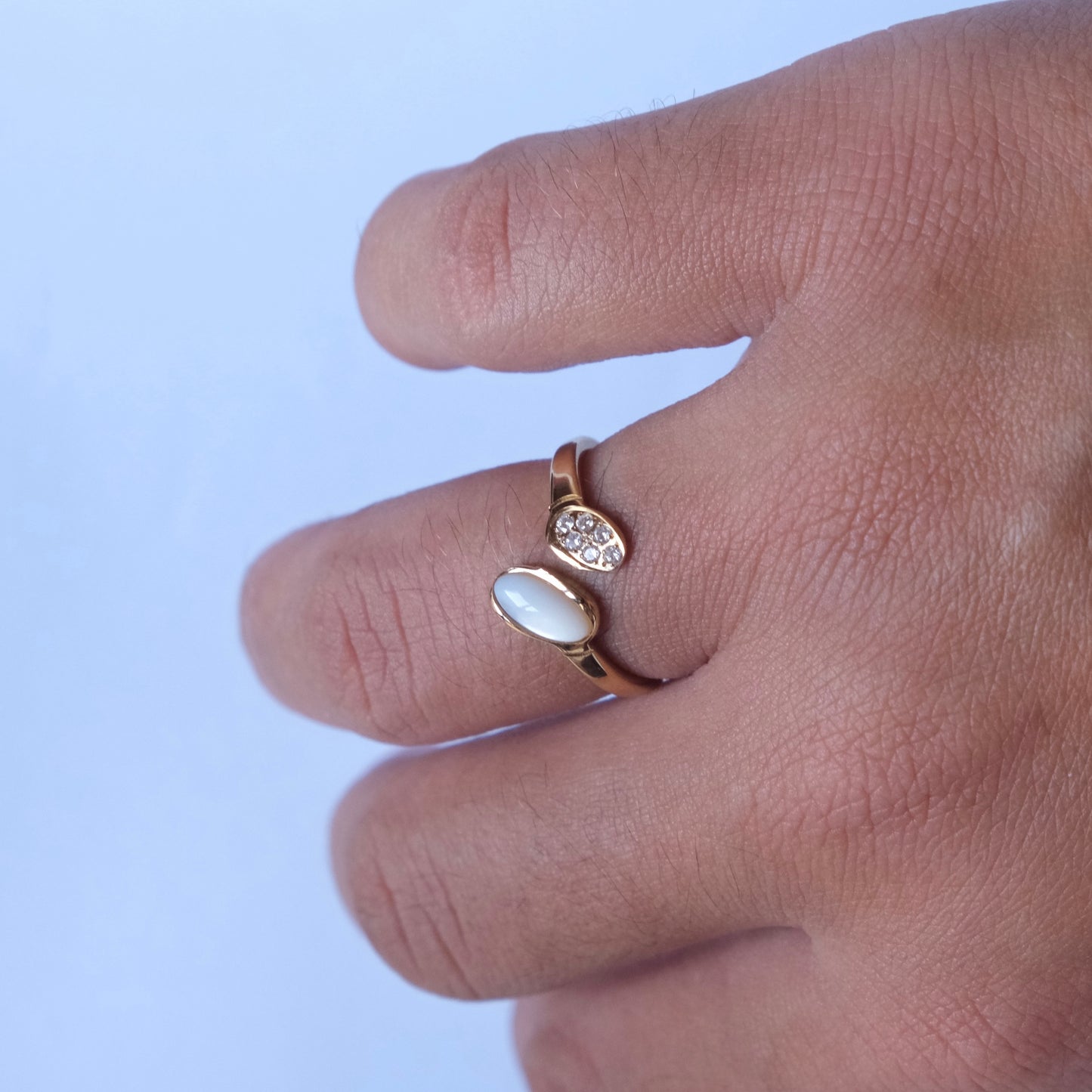 Bague nacre et éteincelle