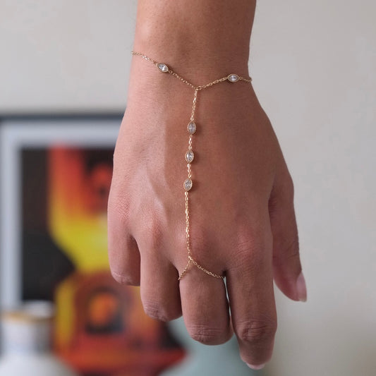 Hand Chain Perles Filées